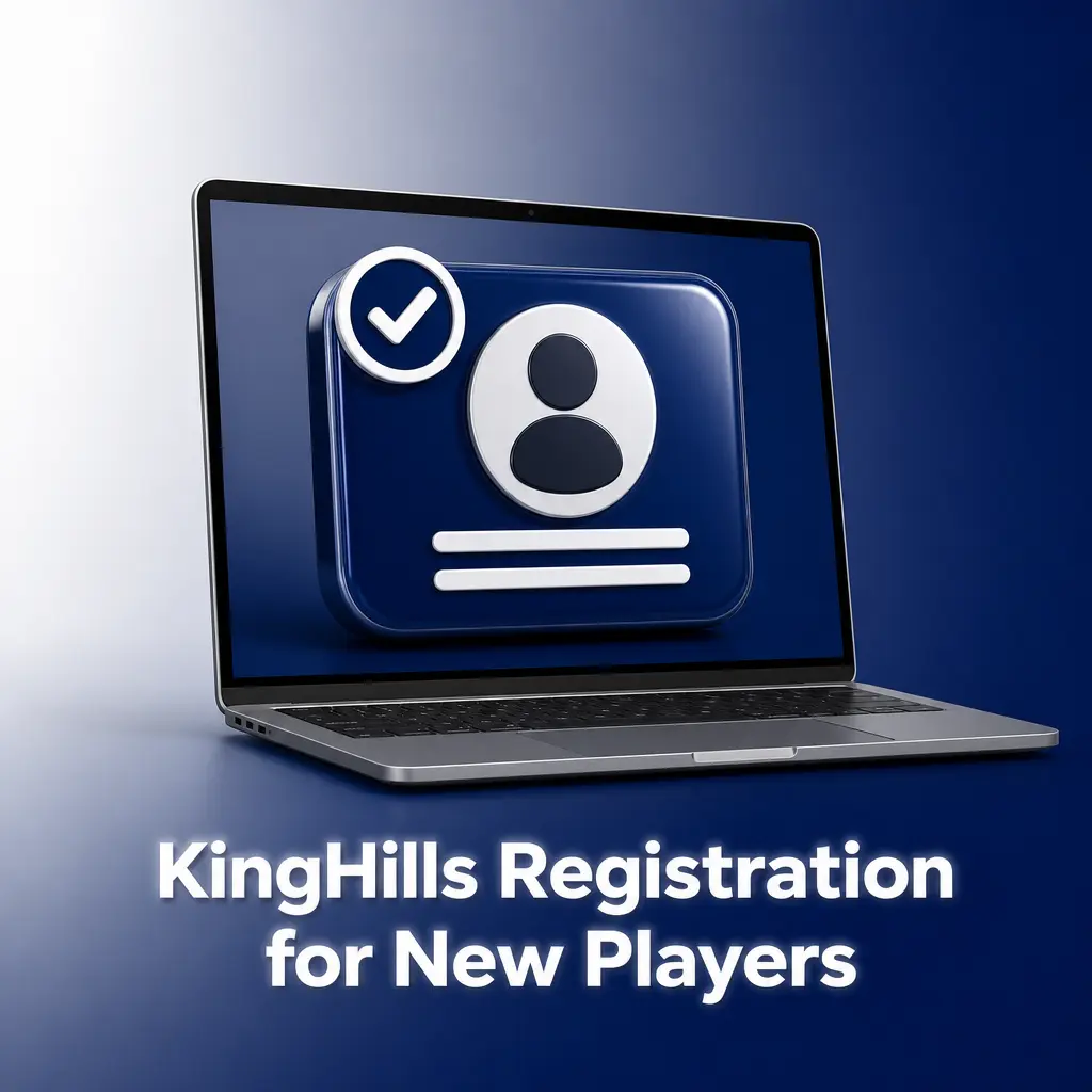 KingHills registration form showing sign-up steps for new players to claim the 255% welcome match bonus