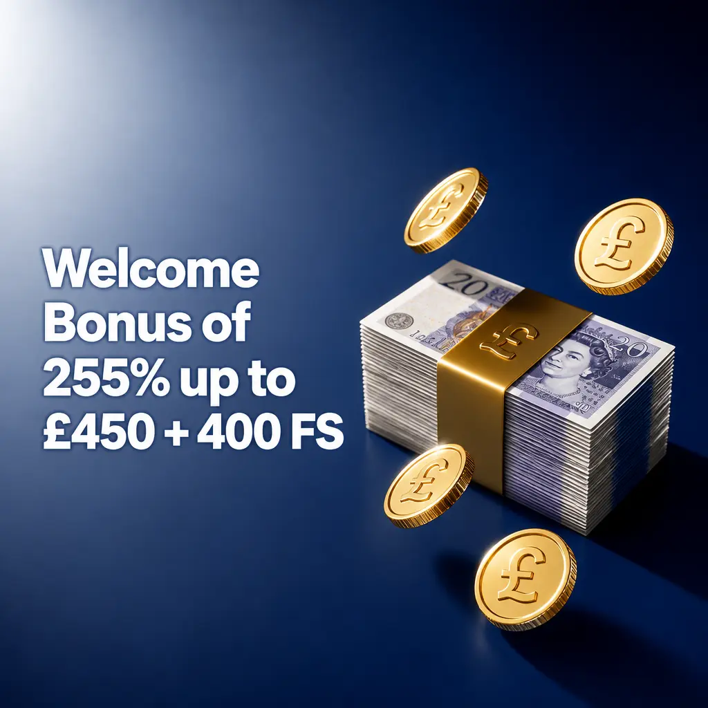 KingHills welcome bonus: 255% up to £450 plus 400 free spins across first three deposits, 35x wagering requirement applies.